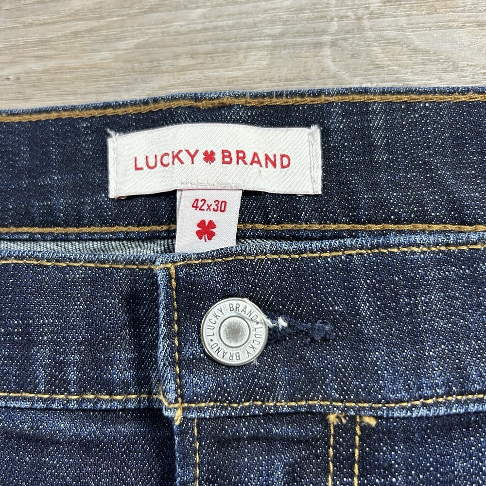 Lucky Brand 329 Classic Straight Leg 42x30(29.5) Dark Wash Denim Jeans Mens - Picture 3 of 14